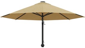 Guarda-sol de parede mastro metálico 300 cm cinza-acastanhado
