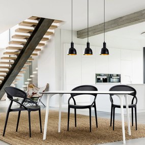 Chandelier Berceste – Preto – 67 x 17 cm