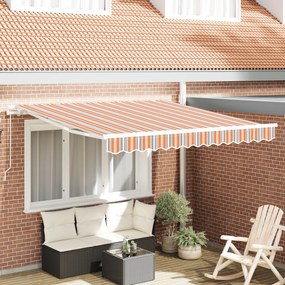 vidaXL Toldo Retrátil Manual Listrado Multicolorido 300x250 cm