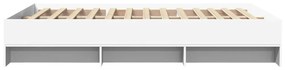 Estrutura de cama 140x190 cm derivados de madeira branco