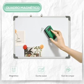 HOMCOM Quadro Magnético com Estrutura de Liga de Alumínio 60x45cm Quad