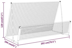 Baliza de futebol com ressalto 2 em 1 202x104x120 cm aço