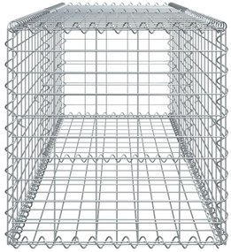 Cesto gabião com cobertura 200x50x50 cm ferro galvanizado