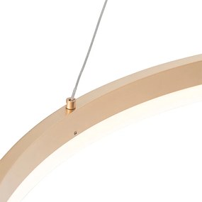 Luminária pendente tipo anel ouro 80 cm com LED e dimmer - ANELLO Design