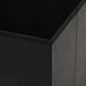 Banco de arrumação dobrável couro artificial preto