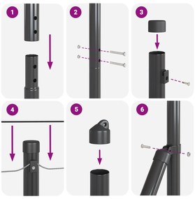 Conjunto de Cercas Conjunto de 2 Cinza Metal 25 x 1,2 m Durável