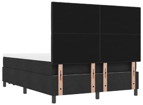 Cama Box com Colchão e Banco Preto 160x200 cm Tecido