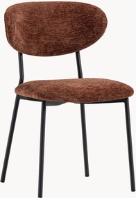 Cadeiras de jantar estofadas em chenille Kjeld, conjunto de 2