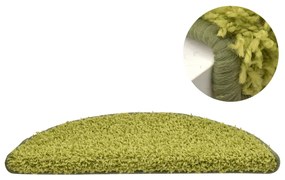 Tapete/carpete para degraus 15 pcs 65x21x4 cm verde