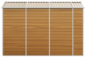 Abrigo de jardim 191x300x198 cm aço galvanizado castanho-claro