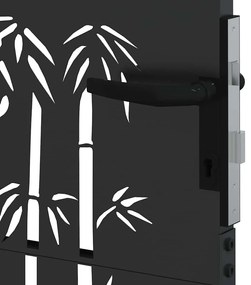 Portão de Jardim Preto 105 x 200 cm Aço com Revestimento em Pó