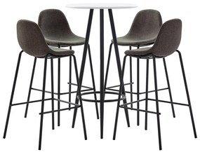 vidaXL 5 pcs conjunto de bar tecido cinzento-escuro