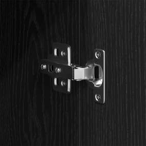 Conjunto de Móveis de Casa de Banho 3 Peças Carvalho Preto Madeira Eng