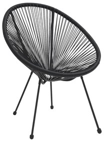 Cadeiras lua para jardim 2 pcs vime preto