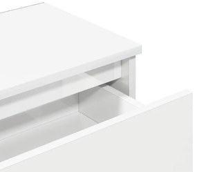 Mesa de cabeceira 40x30x39 cm contraplacado branco brilhante