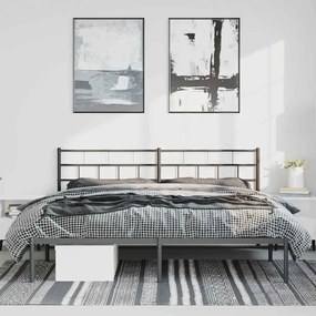 Estrutura de cama com cabeceira 193x203 cm metal preto