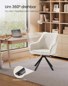 Cadeira de sala de jantar com braços bege cappuccino-Preto