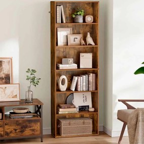 Estante de livros, com 6 prateleiras 24 x 60 x 178,5 cm castanho vintage