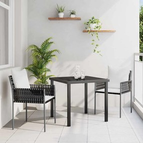 vidaXL Conjunto de Jantar para Jardim 3 pcs Castanho Rattan Sintético