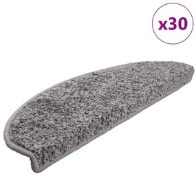 Tapetes de escadas 30 pcs 65x21x4 cm cinzento