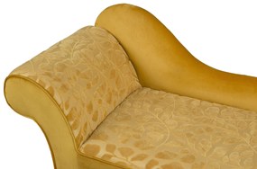 Chaise-longue à esquerda em veludo amarelo BIARRITZ Beliani