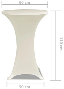 Toalha de Mesa elástica Ø60, Creme / 2 peças