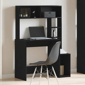 Secretária c/ prateleiras 100x45x140 cm derivados madeira preto