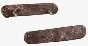 Pack De 2 Puxadores Em Pedra Natural Casbina Mármore Vermelho Cherry Gold - Sklum