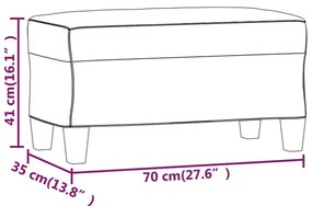 Banco 70x35x41 cm tecido cinzento-escuro