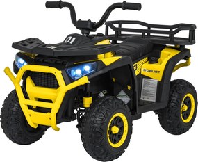 Moto 4 eletrica 12V 4x4 para crianças ATV Robust 01, Rodas de espuma EVA Amarela