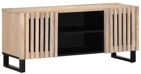 Móvel de TV 105x34x46 cm madeira de mangueira maciça branco