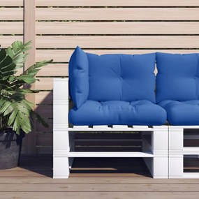 Almofadões para móveis de paletes 3 pcs tecido azul real