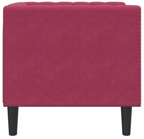 Sofá chesterfield veludo vermelho tinto