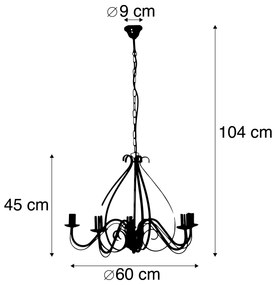 Candelabro clássico ouro antigo 5 luzes - Giuseppe 5 Clássico / Antigo