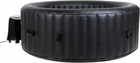 Spa de bolhas insuflável portátil para 6 pessoas, banheira de hidromassagem, jacuzzi, preto