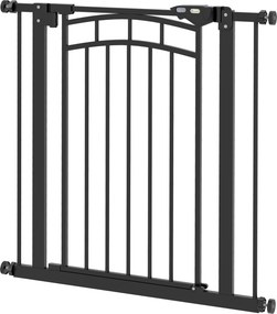 Barreira de segurança para cães, extensível, com duplo bloqueio, 74-80 x 76 cm, preta