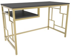 Secretária de Estudo Kennesaw - Ouro Antracite - 120x60x74,8 cm