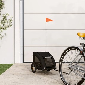 vidaXL Reboque bicicleta p/ animais tecido oxford/ferro preto