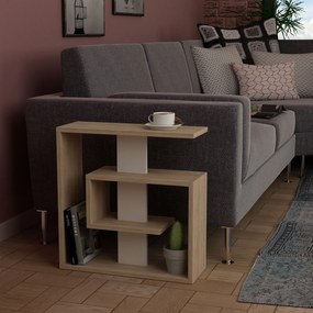 Mesa de Apoio Saly – Carvalho Sonoma e Branco – 55x57x20 cm
