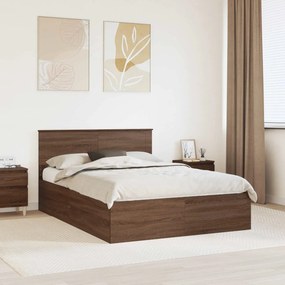 vidaXL Estrutura da Cama com cabeceira Carvalho Marrom 150 x 200 cm