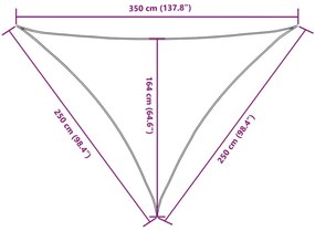Para-sol vela tecido oxford triangular 2,5x2,5x3,5 m vermelho
