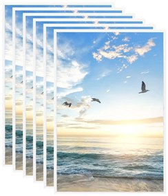 vidaXL Molduras para mesa 5 pcs 21x29,7 cm MDF branco