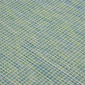 Tapete de tecido plano para exterior 80x250 cm turquesa