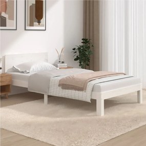 vidaXL Estrutura de cama 100x200 cm pinho maciço branco