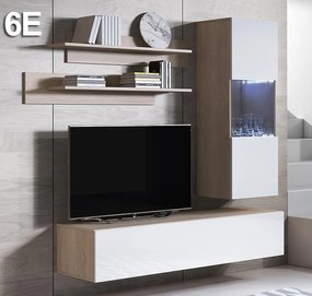 Conjunto de Móveis de Sala Pigeiros – 1,6 m – Modular em Sonoma e Bran