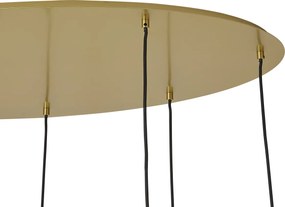 Candeeiro suspenso Hotel Chic latão com vidro azul e verde 8 luzes - Qara