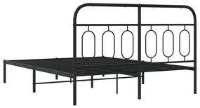 Estrutura de cama com cabeceira 135x190 cm metal preto
