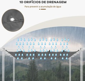 Cobertura para Pérgola 3,5x2,5 m Teto de Substituição Retrátil para Pé