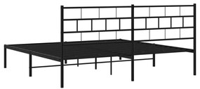 Estrutura de cama em metal com cabeceira 180x200 cm preto