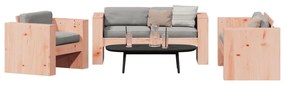2 pcs conjunto lounge de jardim madeira de douglas maciça